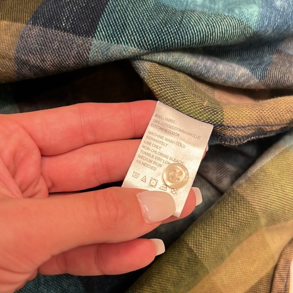 🔵 Anthropologie Isabella Sinclair Blue Plaid Shirt - Picture 6 of 7